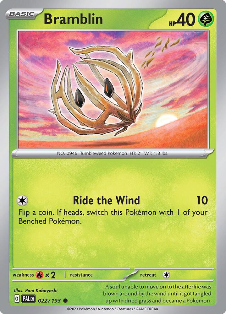 Bramblin 022/193, Paldea Evolved Pokémon card