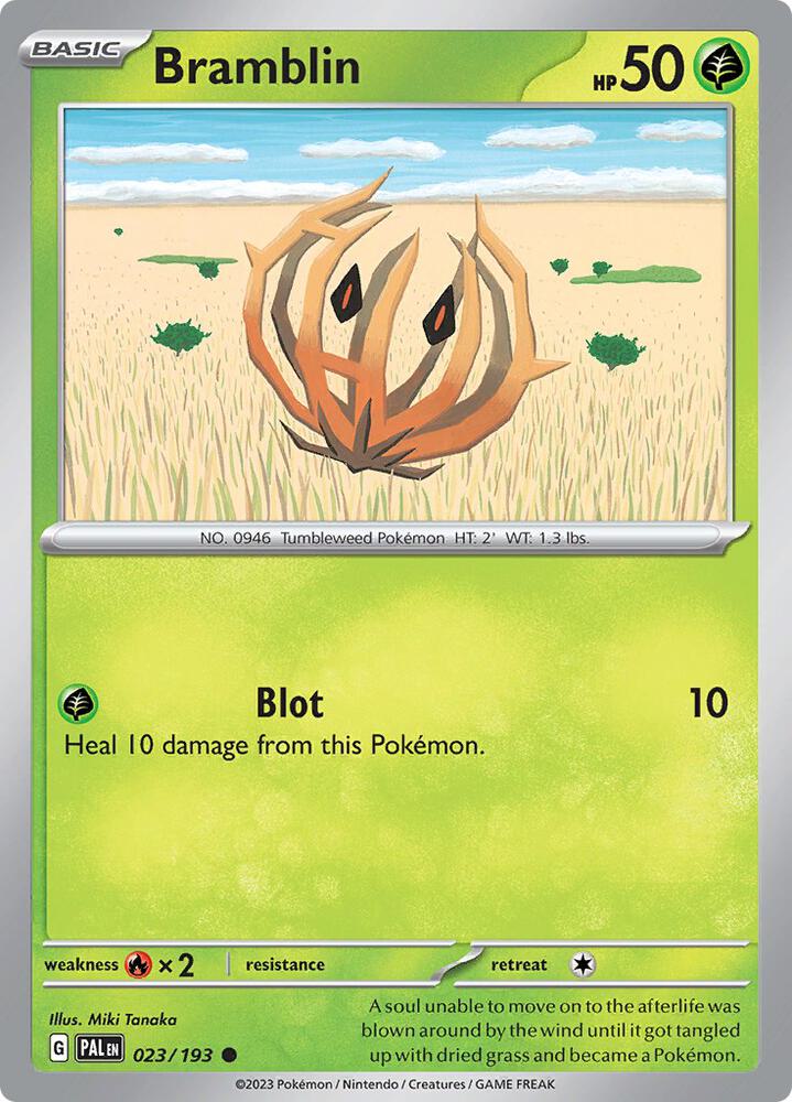 Bramblin 023/193 Reverse Holofoil, Paldea Evolved Pokémon card