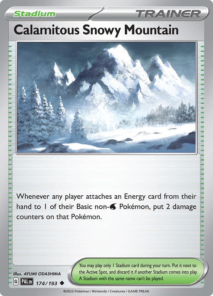 Calamitous Snowy Mountain 174/193, Paldea Evolved Pokémon card