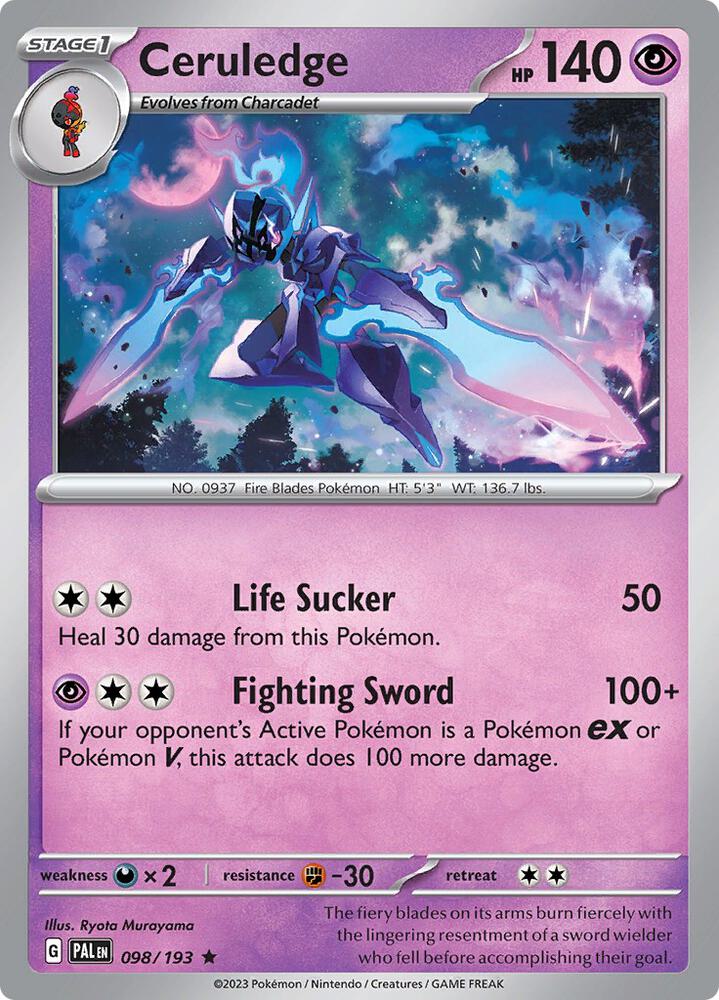 Ceruledge 098/193 Reverse Holofoil, Paldea Evolved Pokémon card