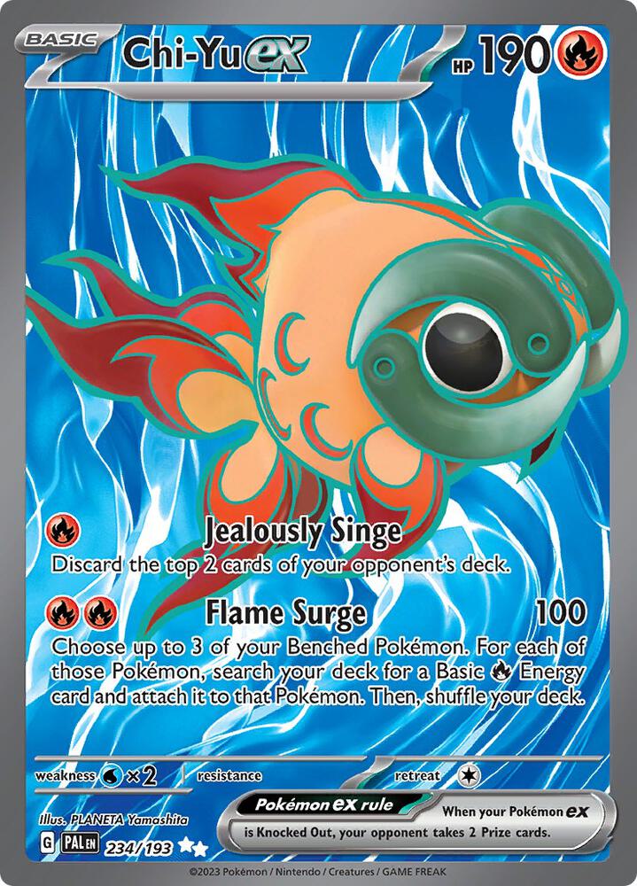 Chi-Yu ex 234/193 Holofoil, Paldea Evolved Pokémon card