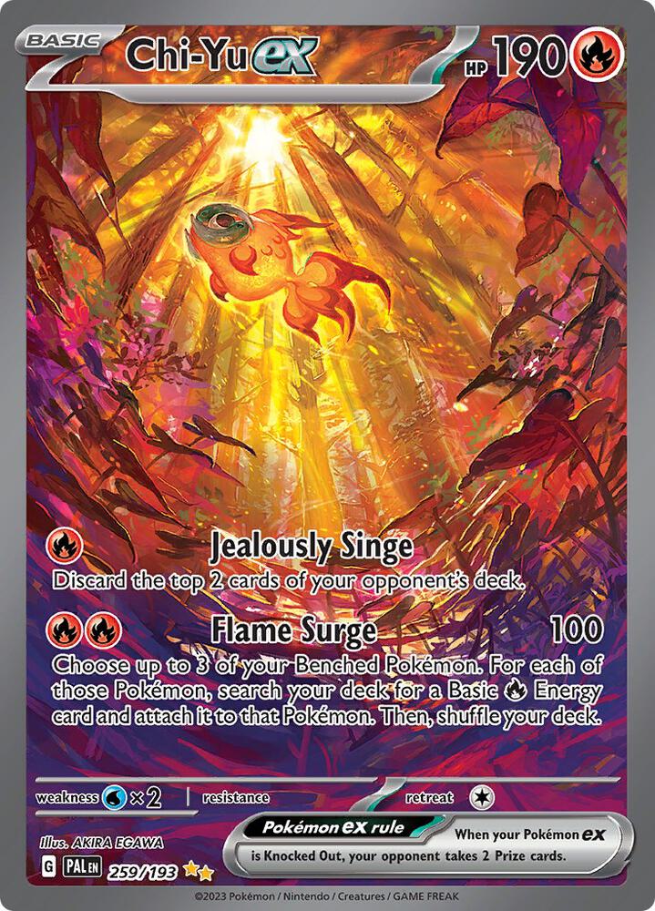 Chi-Yu ex 259/193 Holofoil, Paldea Evolved Pokémon card