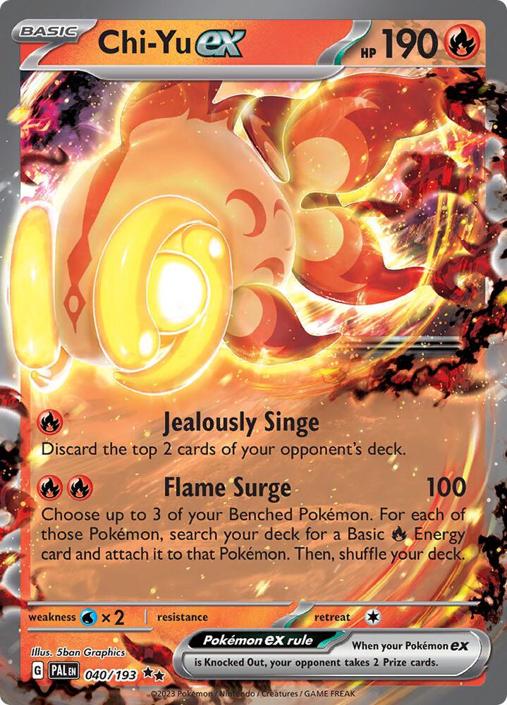 Chi-Yu ex 040/193 Holofoil, Paldea Evolved Pokémon card