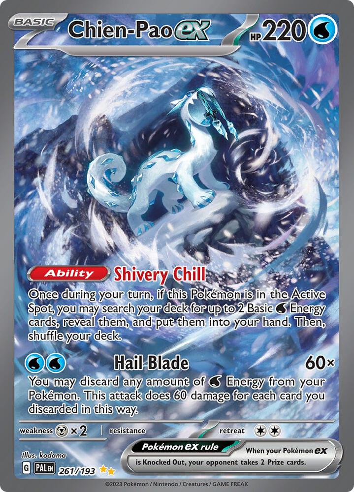 Chien-Pao ex 261/193 Holofoil, Paldea Evolved Pokémon card