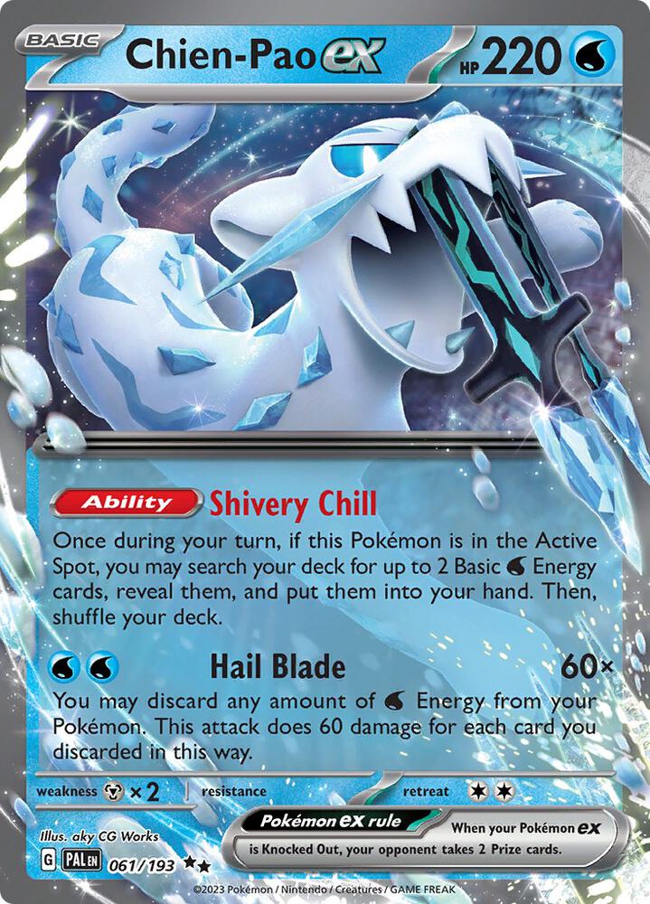 Chien-Pao ex 061/193 Holofoil, Paldea Evolved Pokémon card