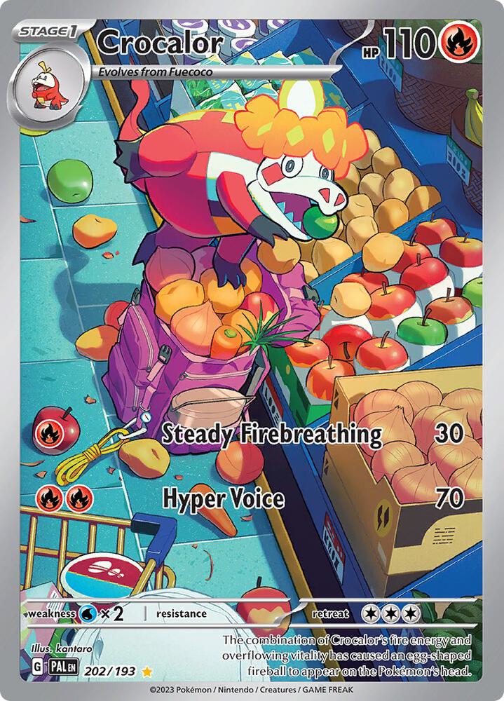 Crocalor 202/193 Holofoil, Paldea Evolved Pokémon card