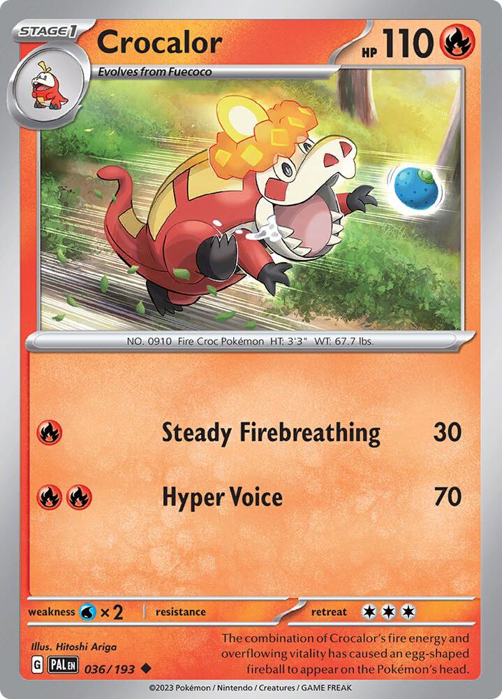 Crocalor 036/193, Paldea Evolved Pokémon card