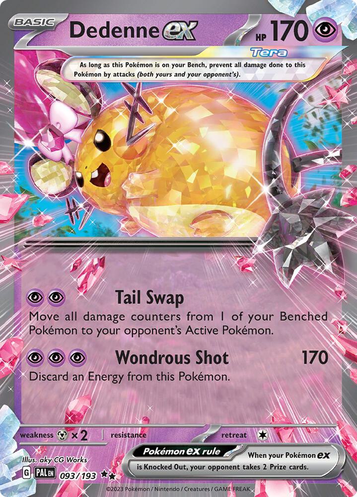 Dedenne ex 093/193 Holofoil, Paldea Evolved Pokémon card