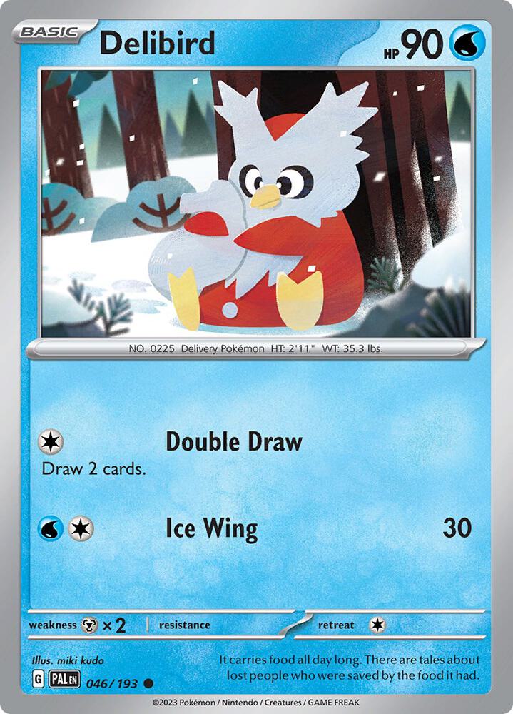 Delibird 046/193, Paldea Evolved Pokémon card