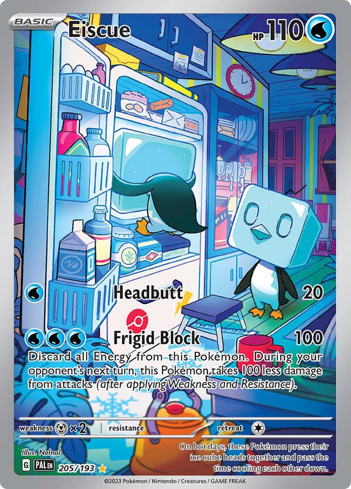 Eiscue 205/193 Holofoil, Paldea Evolved Pokémon card