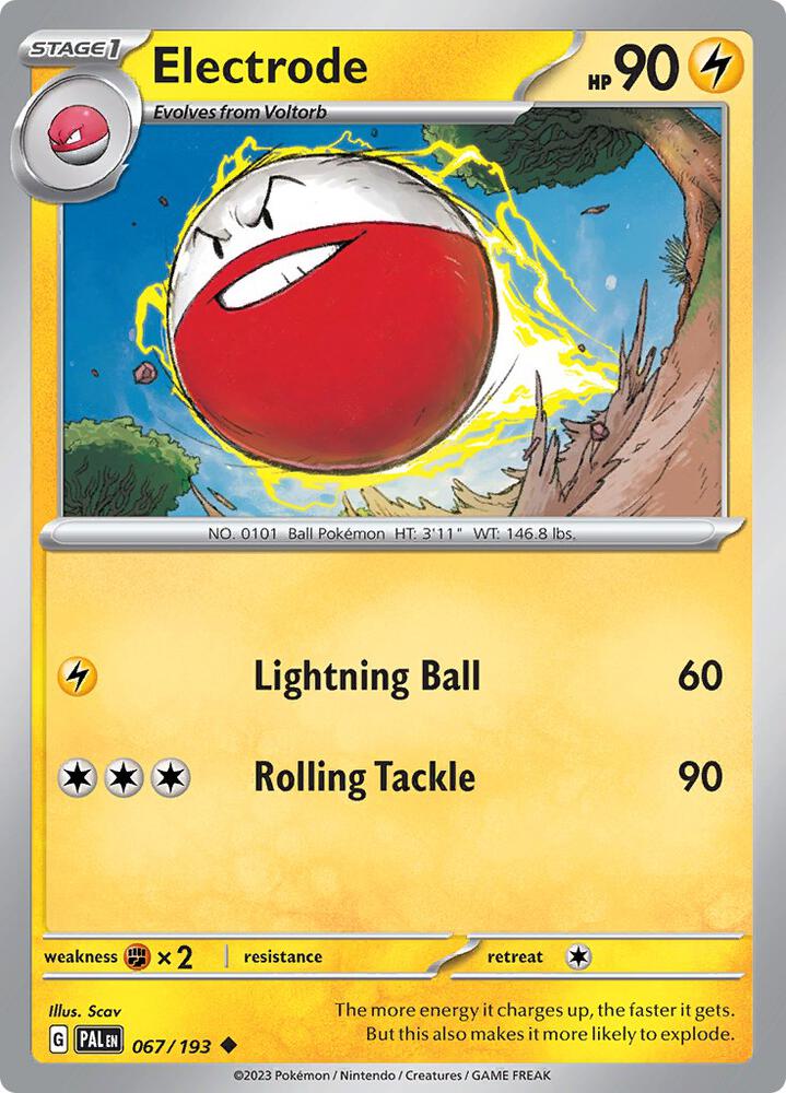Electrode 067/193 Reverse Holofoil, Paldea Evolved Pokémon card