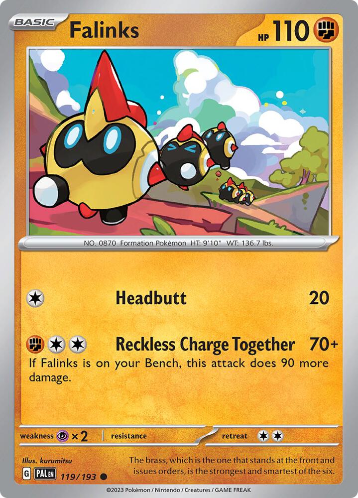 Falinks 119/193 Reverse Holofoil, Paldea Evolved Pokémon card