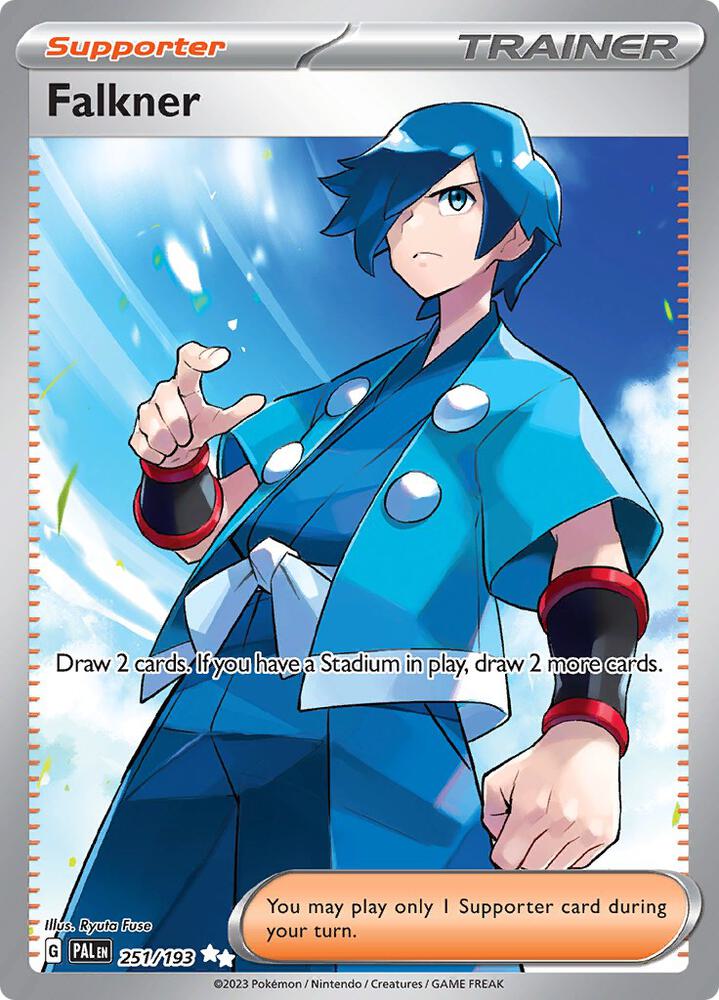Falkner 251/193 Holofoil, Paldea Evolved Pokémon card