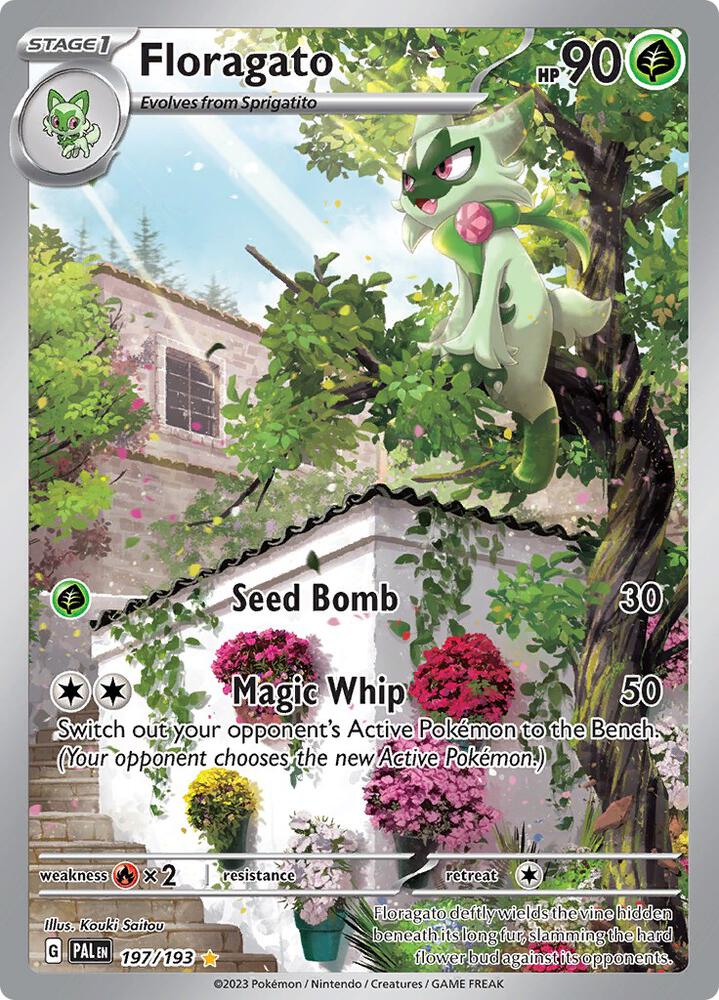 Floragato 197/193 Holofoil, Paldea Evolved Pokémon card