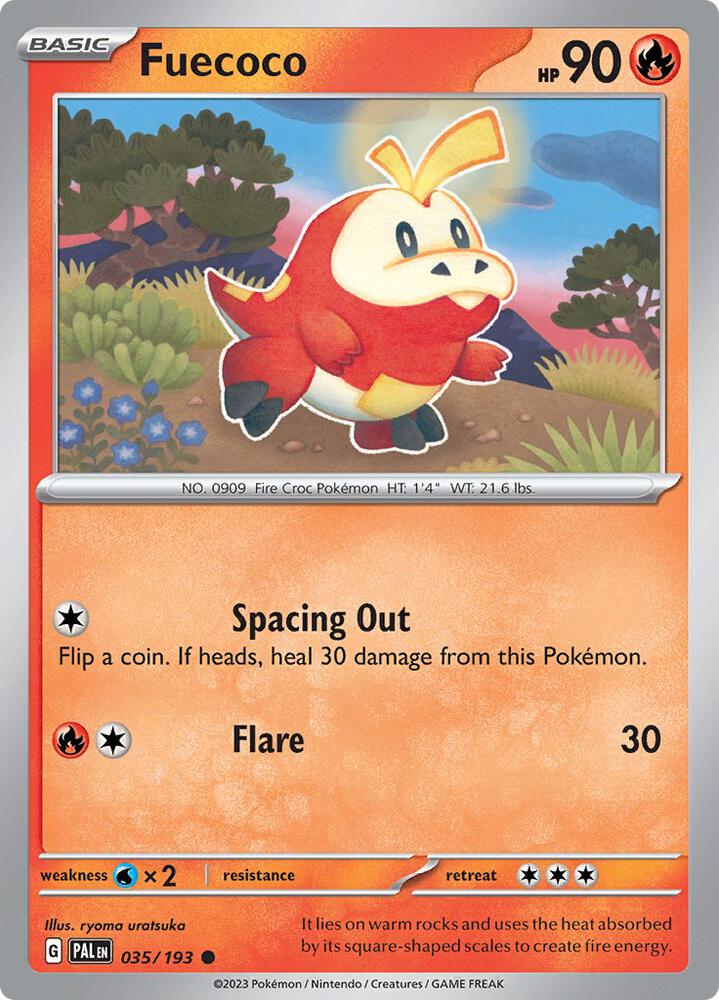 Fuecoco 035/193, Paldea Evolved Pokémon card