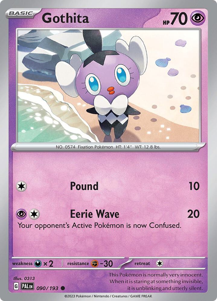 Gothita 090/193 Reverse Holofoil, Paldea Evolved Pokémon card