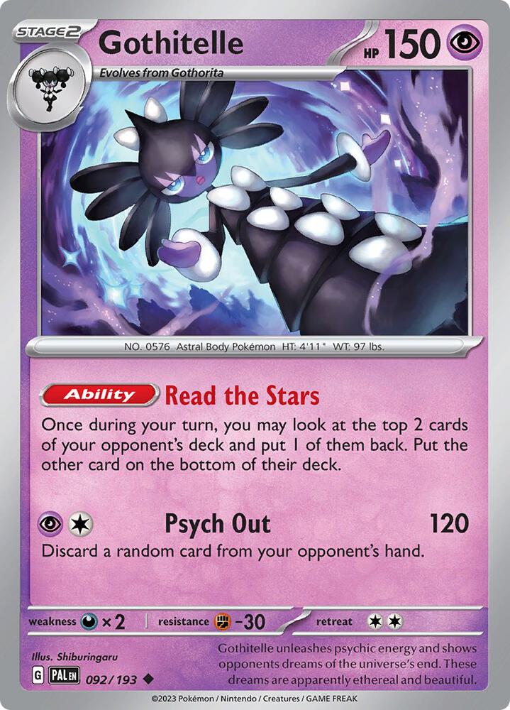 Gothitelle 092/193, Paldea Evolved Pokémon card