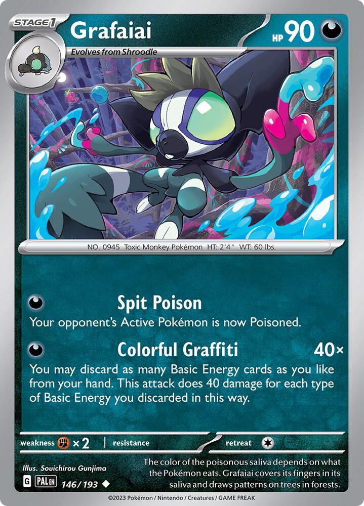 Grafaiai 146/193, Paldea Evolved Pokémon card
