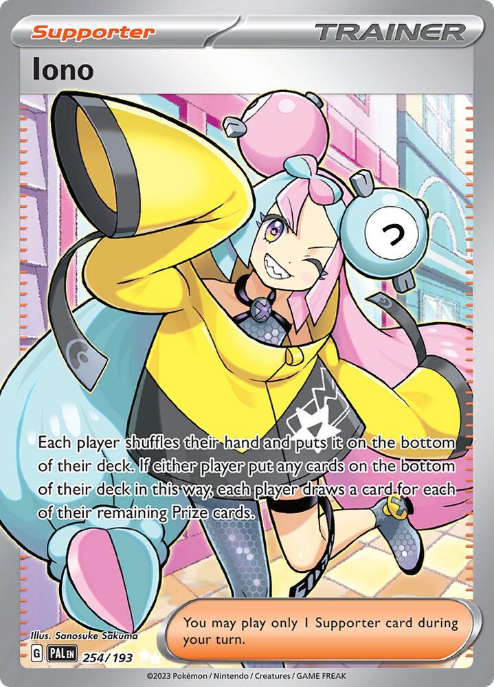 Iono 254/193 Holofoil, Paldea Evolved Pokémon card