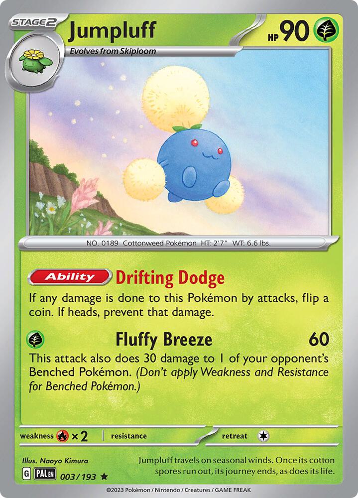 Jumpluff 003/193 Holofoil, Paldea Evolved Pokémon card
