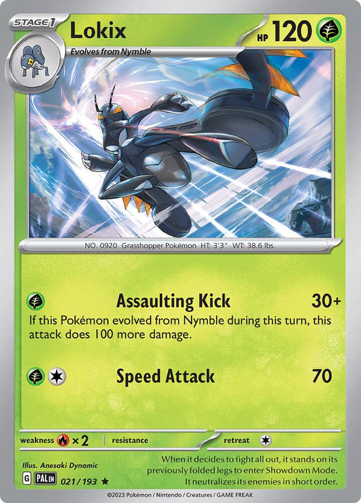 Lokix 021/193 Holofoil, Paldea Evolved Pokémon card