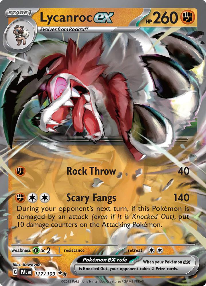 Pokemon - Paldea Evolved - Lycanroc ex - 117/193 - Holofoil