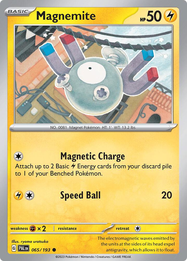 Magnemite 065/193 Reverse Holofoil, Paldea Evolved Pokémon card