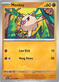 Mankey 106/193 Reverse Holofoil, Paldea Evolved Pokémon card