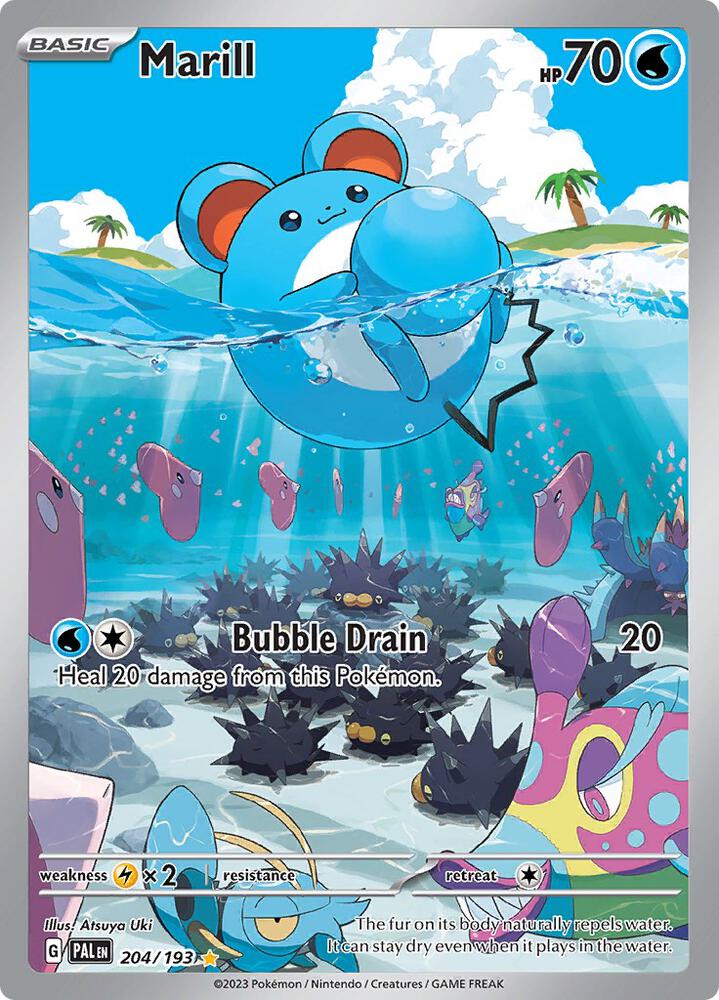 Marill 204/193 Holofoil, Paldea Evolved Pokémon card