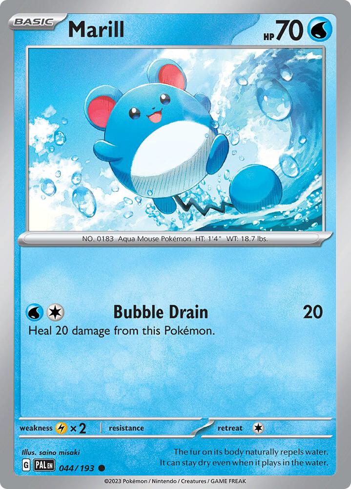 Marill 044/193, Paldea Evolved Pokémon card