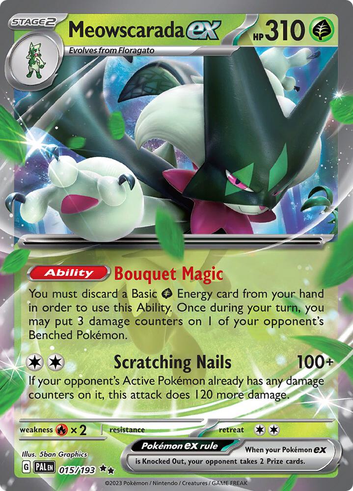 Meowscarada ex 015/193 Holofoil, Paldea Evolved Pokémon card