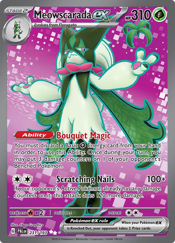 Meowscarada ex 231/193 Holofoil, Paldea Evolved Pokémon card