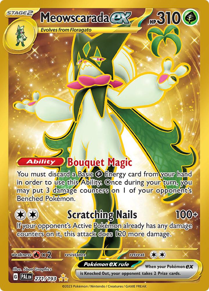 Meowscarada ex 271/193 Holofoil, Paldea Evolved Pokémon card