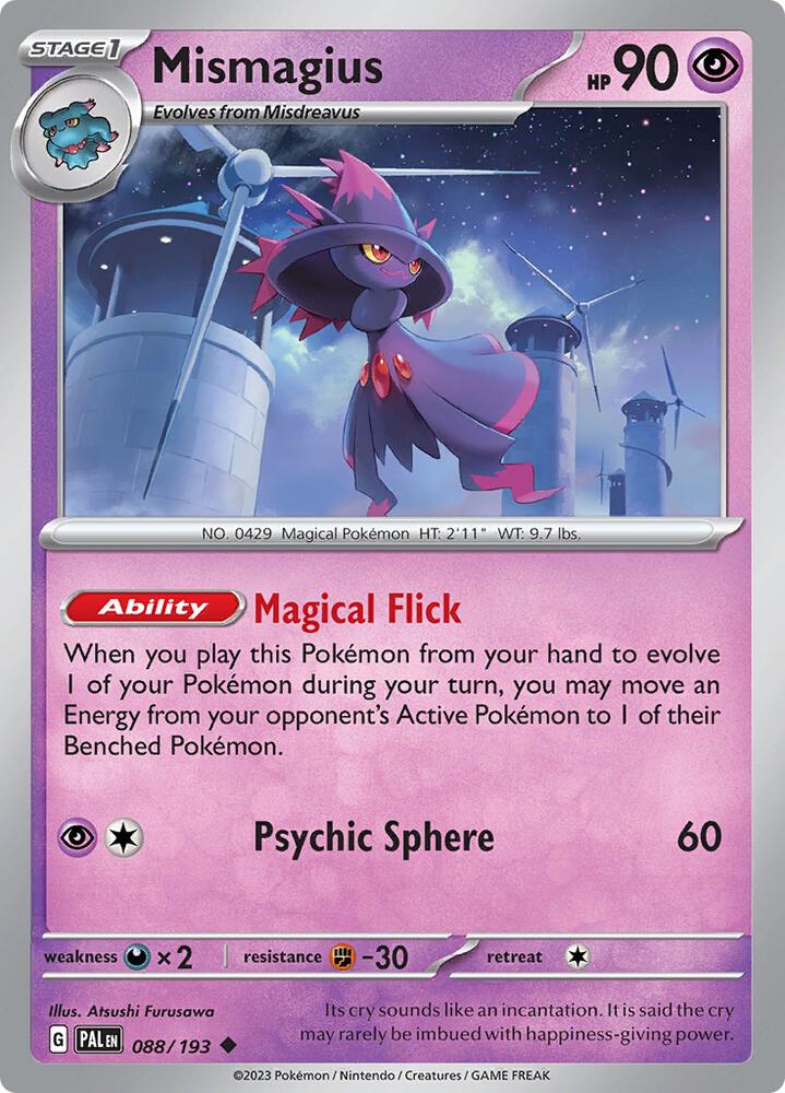 Mismagius 088/193 Reverse Holofoil, Paldea Evolved Pokémon card