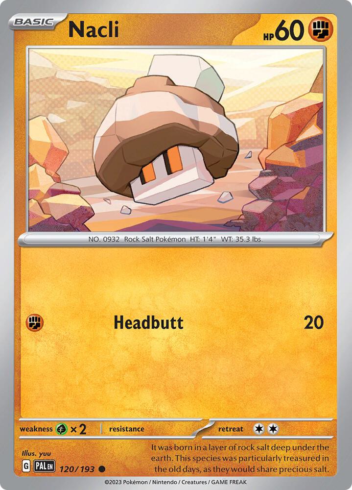 Nacli 120/193 Reverse Holofoil, Paldea Evolved Pokémon card
