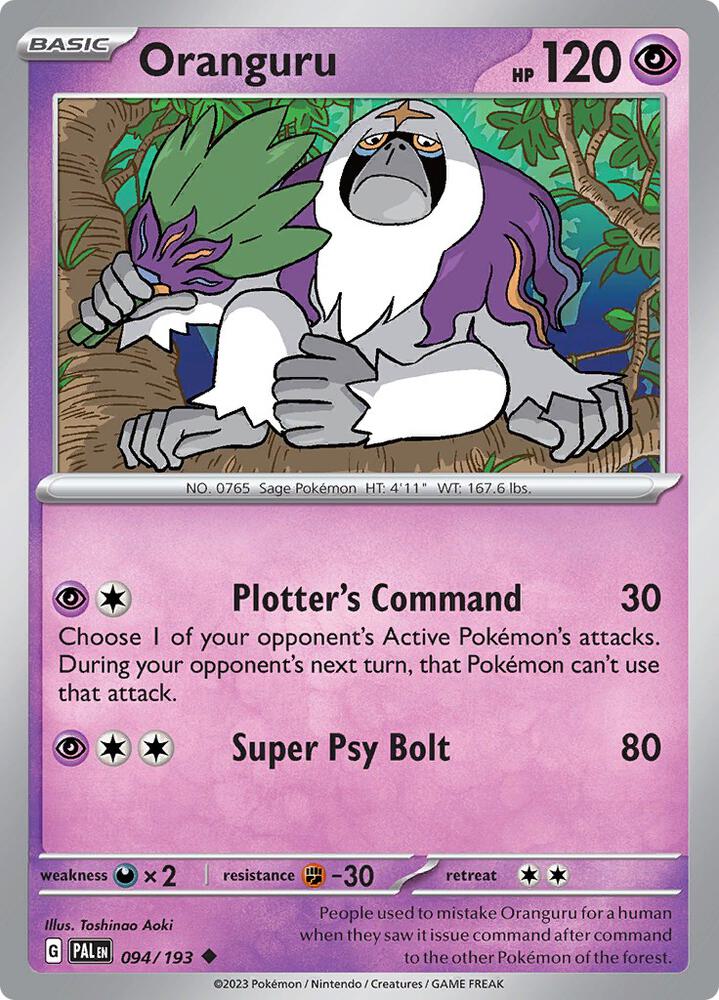 Pokemon - Paldea Evolved - Oranguru - 094/193 - Reverse Holofoil