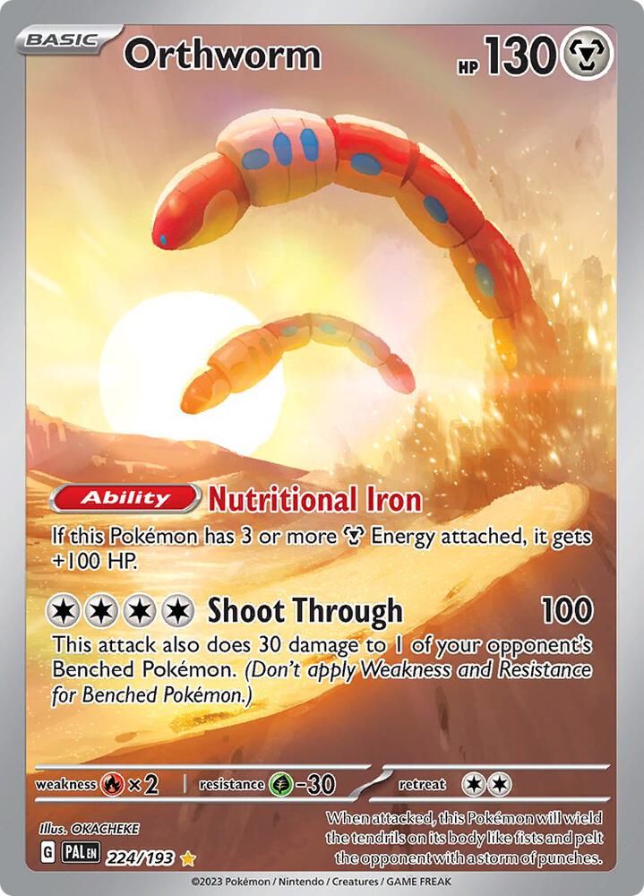 Orthworm 224/193 Holofoil, Paldea Evolved Pokémon card