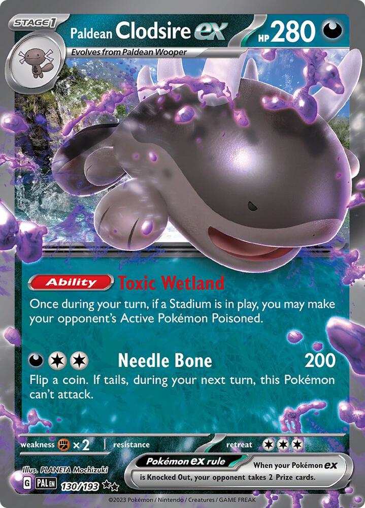 Paldean Clodsire ex 130/193 Holofoil, Paldea Evolved Pokémon card