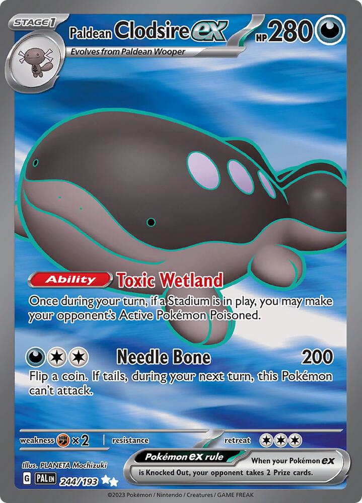Paldean Clodsire ex 244/193 Holofoil, Paldea Evolved Pokémon card