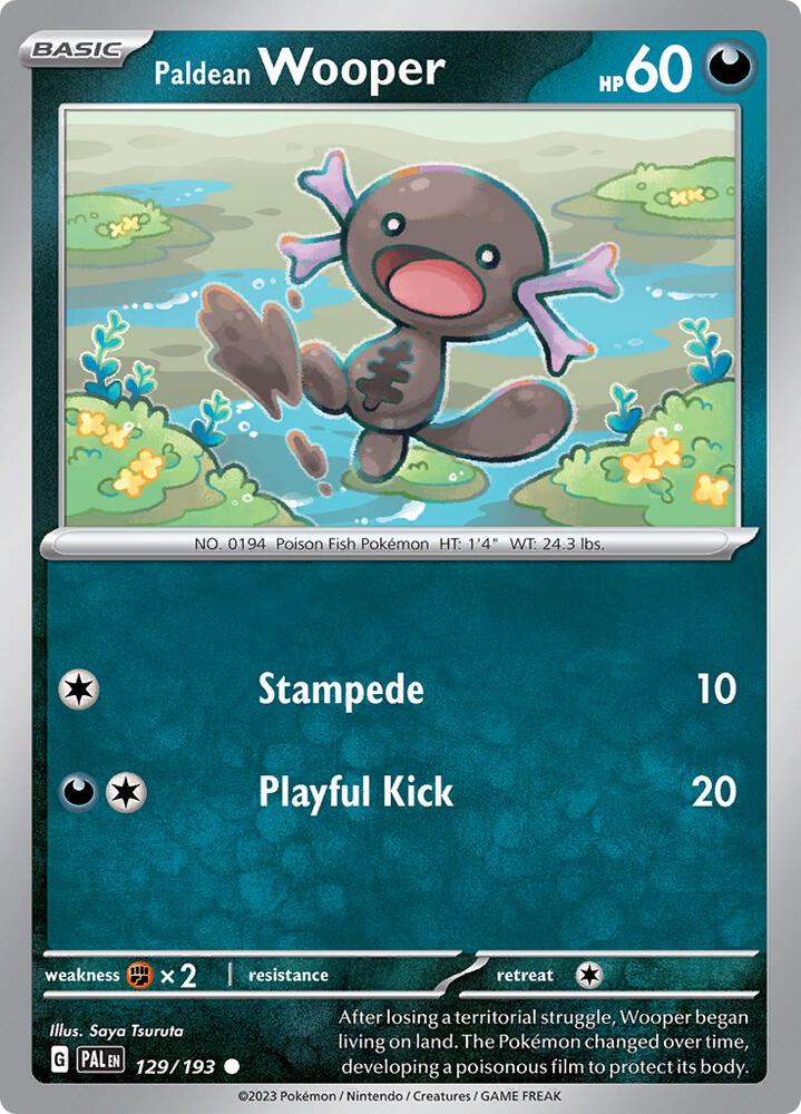 Paldean Wooper 129/193 Reverse Holofoil, Paldea Evolved Pokémon card