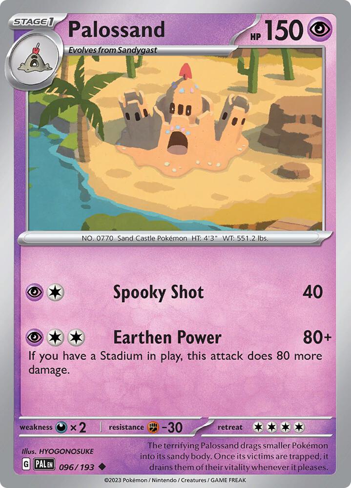 Palossand 096/193 Reverse Holofoil, Paldea Evolved Pokémon card