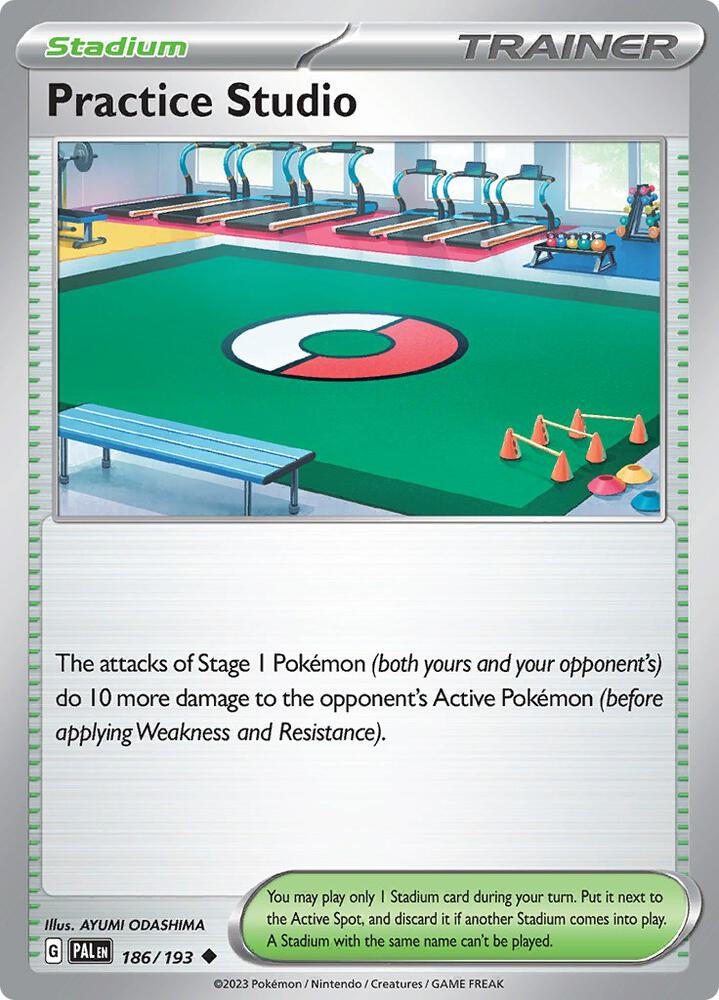 Practice Studio 186/193 Reverse Holofoil, Paldea Evolved Pokémon card