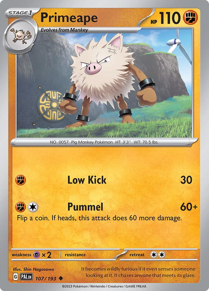 Primeape 107/193, Paldea Evolved Pokémon card