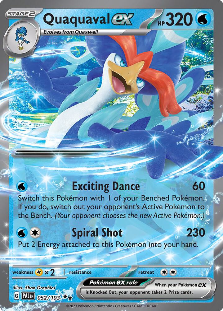Quaquaval ex 052/193 Holofoil, Paldea Evolved Pokémon card