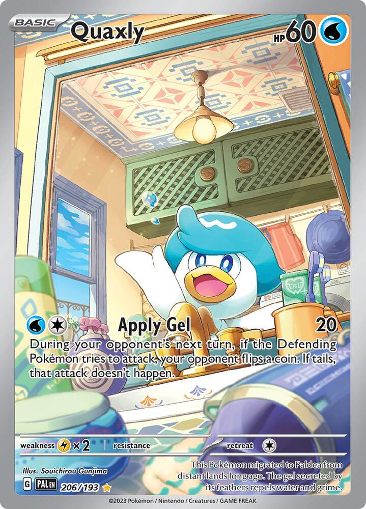 Quaxly 206/193 Holofoil, Paldea Evolved Pokémon card