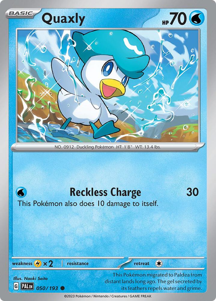 Quaxly 050/193, Paldea Evolved Pokémon card
