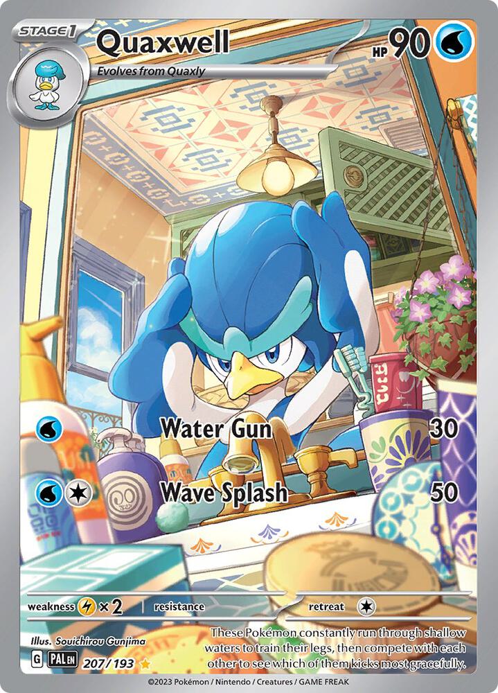 Quaxwell 207/193 Holofoil, Paldea Evolved Pokémon card