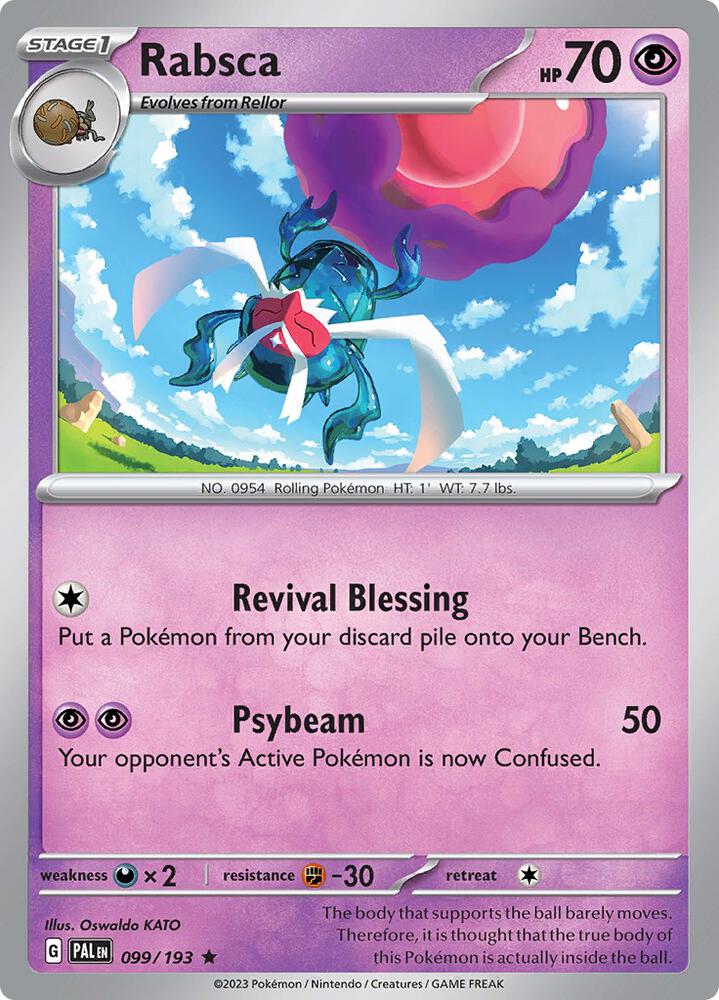 Rabsca 099/193 Holofoil, Paldea Evolved Pokémon card