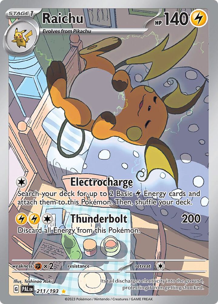 Raichu 211/193 Holofoil, Paldea Evolved Pokémon card
