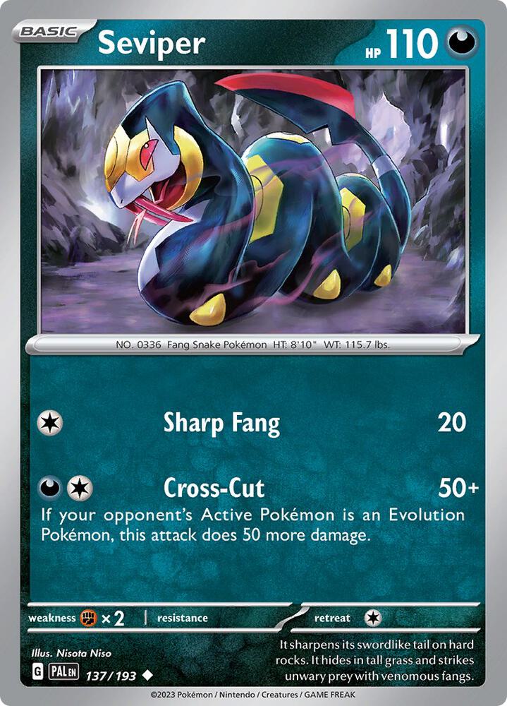Seviper 137/193, Paldea Evolved Pokémon card